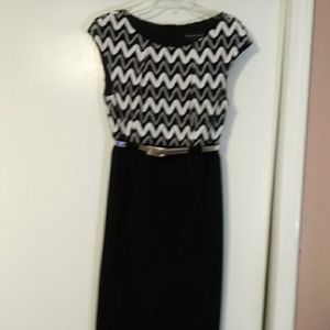 NWOT A dress, the bodice is white, black and grey.